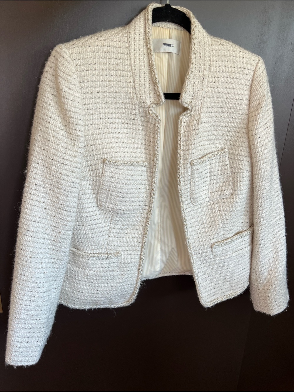 J. Crew Cream Tweed Blazer